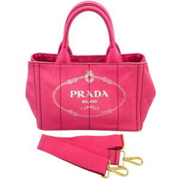 PRADA Canapa Shoulder Bag Pink - Picture 1 of 7